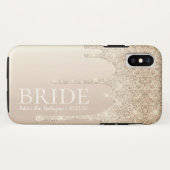Coques Case-Mate iPhone Future Mme Paillettes Dégoulinantes Dorées Mariée (Dos (Horizontal))
