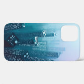 Coques Case-Mate iPhone Future ville centre-ville avec gratte-ciel en cybe (Verso (horizontal))