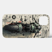 Coques Case-Mate iPhone Futuristic Superbike: Tech Blueprint Architectural (Verso (horizontal))