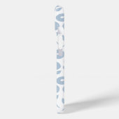 Coques Case-Mate iPhone Fuzzy Flower Rpt Pattern Blue on White (Verso / Gauche)