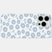 Coques Case-Mate iPhone Fuzzy Flower Rpt Pattern Blue on White (Verso (horizontal))