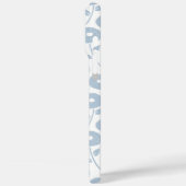 Coques Case-Mate iPhone Fuzzy Flower Rpt Pattern Blue on White (Verso / Gauche)