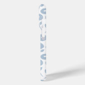 Coques Case-Mate iPhone Fuzzy Flower Rpt Pattern Blue on White (Verso / Gauche)