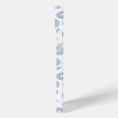 Coques Case-Mate iPhone Fuzzy Flower Rpt Pattern Blue on White (Verso / Gauche)