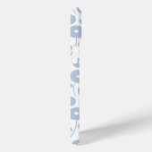 Coques Case-Mate iPhone Fuzzy Flower Rpt Pattern Blue on White (Verso / Droite)