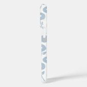 Coques Case-Mate iPhone Fuzzy Flower Rpt Pattern Blue on White (Verso / Gauche)