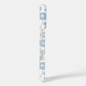Coques Case-Mate iPhone Fuzzy Flower Rpt Pattern Blue on White (Verso / Droite)