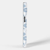 Coques Case-Mate iPhone Fuzzy Flower Rpt Pattern Blue on White (Verso / Droite)