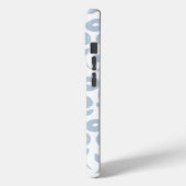 Coques Case-Mate iPhone Fuzzy Flower Rpt Pattern Blue on White (Verso / Gauche)