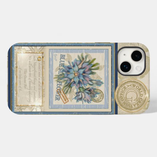 Coques Case-Mate iPhone G Bureau de création Fleur bleue (Verso (horizontal))