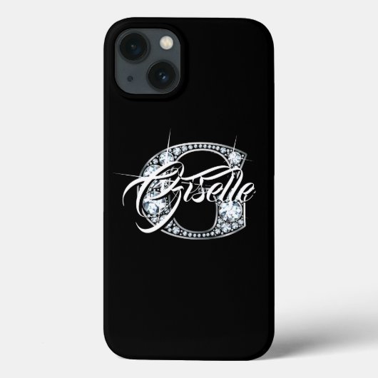 Coques Case-Mate iPhone G Faux Diamond Bling Monogramme (Verso)