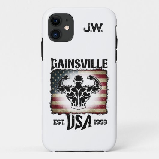 Coques Case-Mate iPhone Gainsville USA Double Biceps Pose Bodybuilder (Dos)