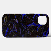 Coques Case-Mate iPhone "Galactic Swirl : Le marbre de l'espace bleu et no (Verso (horizontal))