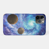 Coques Case-Mate iPhone Galaxie bleue et planètes (Dos (Horizontal))