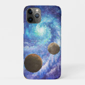 Coques Case-Mate iPhone Galaxie bleue et planètes (Dos)
