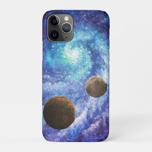 Coques Case-Mate iPhone Galaxie bleue et planètes (Dos)