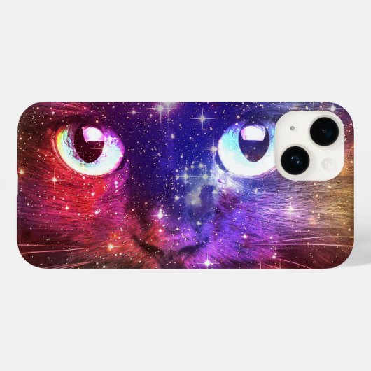 Coques Case-Mate iPhone Galaxie de chat Burst de couleur (Verso (horizontal))