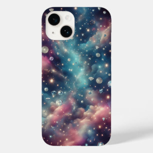 Coque Pour iPhone 14 Galaxie de rêve Diamant Espace Paillettes Étoiles