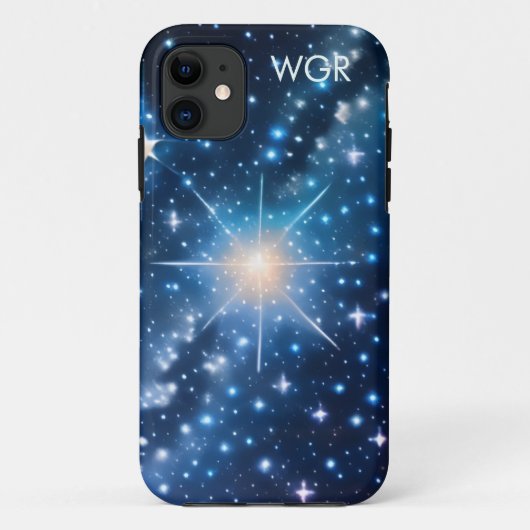 Coques Case-Mate iPhone Galaxie des étoiles dans Monogramme spatial (Dos)