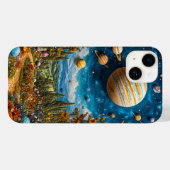 Coques Case-Mate iPhone Galaxie des planètes de lune (Verso (horizontal))