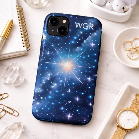 Coques Case-Mate iPhone Galaxie d'étoiles dans l'espace Monogramme 