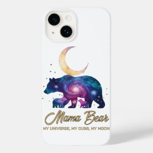 Coque Pour iPhone 14 Galaxie silhouette de Maman Ourse et ses oursons s