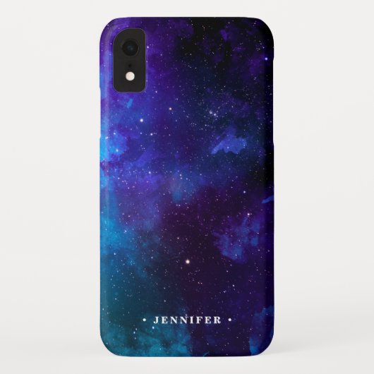 Coques Case-Mate iPhone Galaxie spatiale profonde cool avec nom (Dos)