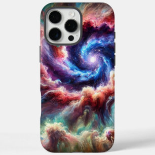 Coques iPhone 16 Pro Max Galaxie spirale cosmique colorée avec nébuleuse ra