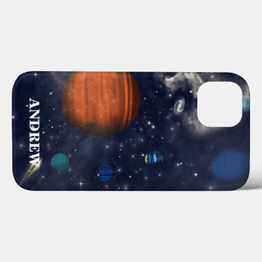 Coques Case-Mate iPhone Galaxies avec étoiles et planètes dans l'espace (Verso (horizontal))