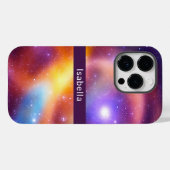 Coques Case-Mate iPhone Galaxy Abstrait Stars Gaz cosmiques Votre nom (Verso (horizontal))