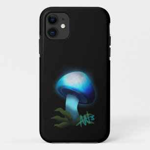 Case-Mate iPhone Case Galaxy Shiitake brillant bleu clair champignons