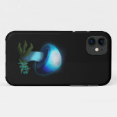 Coques Case-Mate iPhone Galaxy Shiitake brillant bleu clair champignons (Dos (Horizontal))