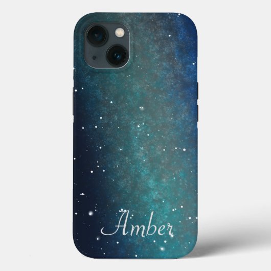 Coques Case-Mate iPhone Galaxy Space Nebula Night Sky Green Personnalisé (Verso)