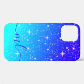 Coques Case-Mate iPhone Galaxy Stars Sky Aqua Blue Turquoise Personnalisé  (Verso (horizontal))