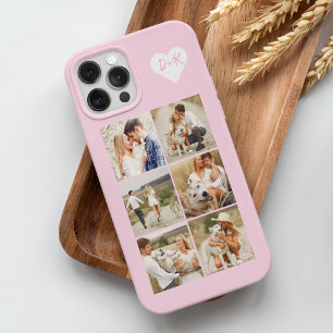 Coque iPhone 15 Pro Max Galerie Monogrammée de 8 Photos Personnalisées