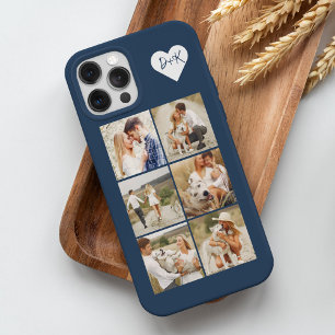 Coque iPhone 15 Pro Max Galerie Monogrammée de 8 Photos Personnalisées