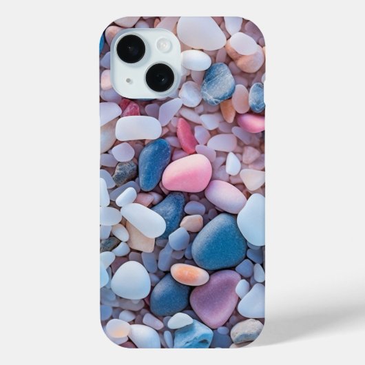 Coques Case-Mate iPhone Galets pastel de plage Couleur esthétique (Verso)