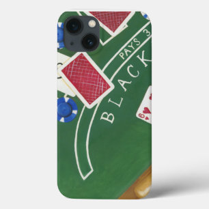 iPhone 13 Coque Game of Blackjack with Chips by Chariklia Zarris