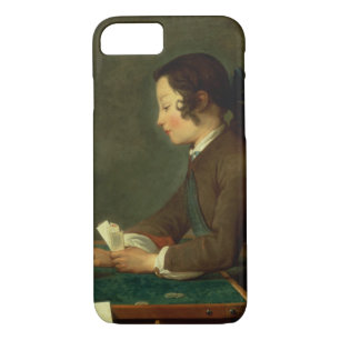 Coque iPhone 8/7 Garçon construisant un château des cartes (huile