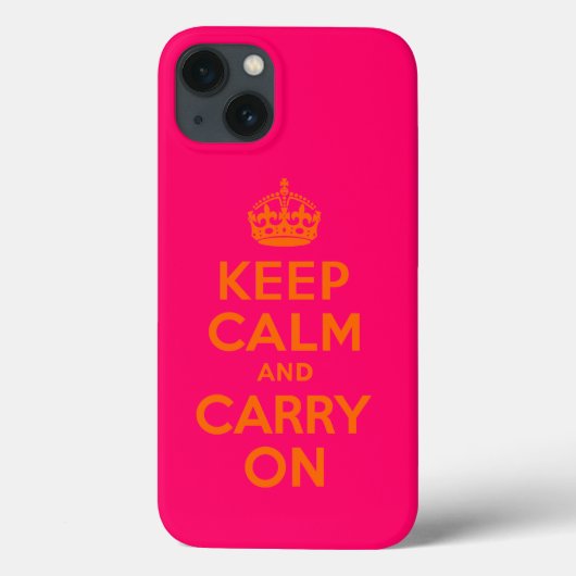 Coques Case-Mate iPhone Garde Calme et Continue Orange Rose (Verso)