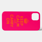 Coques Case-Mate iPhone Garde Calme et Continue Orange Rose (Verso (horizontal))