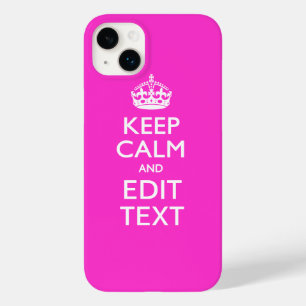 Coque Pour iPhone 14 Plus Garde calme personnalisé ET Votre Texte Rose Vibra