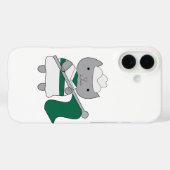 Coques Case-Mate iPhone Garde couleur chat vert blanc (Verso (horizontal))