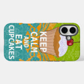 Coques Case-Mate iPhone GARDER CALME et manger Cupcakes changer aqua n'imp (Verso (horizontal))