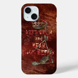 Coque Pour iPhone 15 Garder le calme porter talons hauts HORREUR