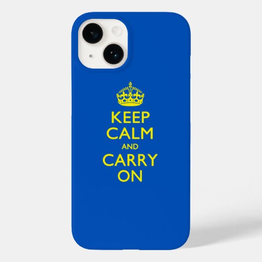 Coques Case-Mate iPhone GARDER SON CALME ET CONTINUER Décoration Bleue (Verso)