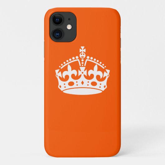 Coques Case-Mate iPhone GARDEZ CALM CROWN sur Orange Personnaliser Ceci! (Dos)