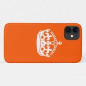 Coques Case-Mate iPhone GARDEZ CALM CROWN sur Orange Personnaliser Ceci! (Dos (Horizontal))