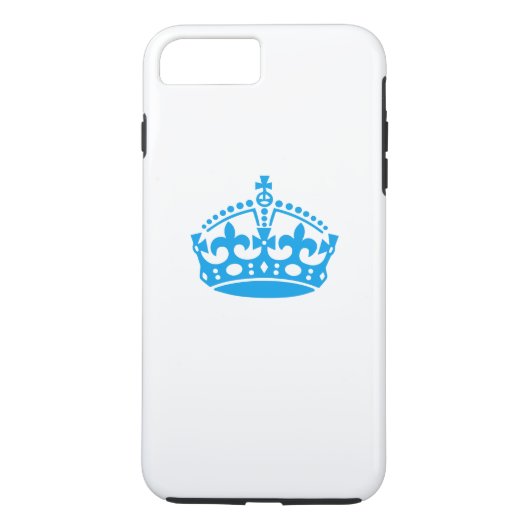 Coques Case-Mate iPhone Gardez calme couronne bleue (Dos)