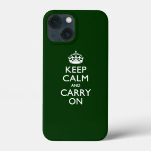 iPhone 13 Mini Case GARDEZ CALME ET CONTINUEZ Forest Green